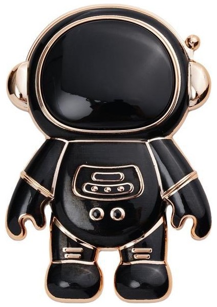 Siyah 3D Spaceman Telefon Tutucu Standı Stereo Astronot Galvanik Braketi Desteği iPhone Samsung Xiaomi Katlanabilir Kickstand (Yurt Dışından)