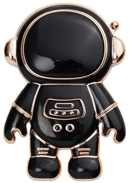 Siyah 3D Spaceman Telefon Tutucu Standı Stereo Astronot Galvanik Braketi Desteği iPhone Samsung Xiaomi Katlanabilir Kickstand (Yurt Dışından) fiyatları