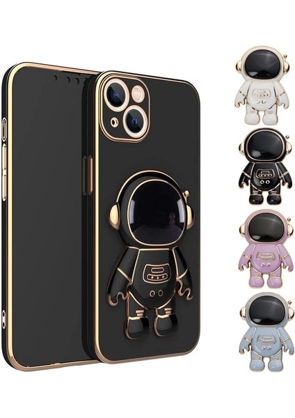 Siyah 3D Spaceman Telefon Tutucu Standı Stereo Astronot Galvanik Braketi Desteği iPhone Samsung Xiaomi Katlanabilir Kickstand (Yurt Dışından) modelleri