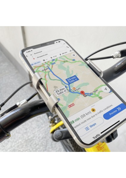 Tip B (Gri) Bisiklet Bisiklet Cep Telefonu Tutucu Alüminyum Alaşımlı Mtb Motosiklet Montaj Standı Kaymaz Ayarlanabilir Gps Moto Mirro Gidon Klipsi (Yurt Dışından)