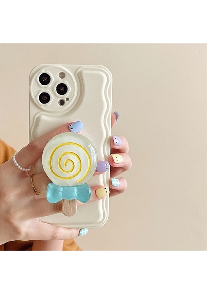 B Kore Sevimli Lolipop Telefon Tutma Tok Griptok Kore Halka Tutucu iPhone 11 13 Aksesuarları Için Standı Sevimli Gökkuşağı Şeker Telefon Braketi (Yurt Dışından) modelleri