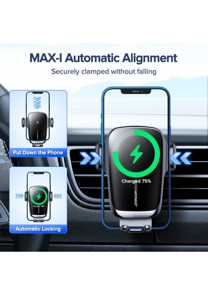 Hava Çıkışı Araç Telefonu Tutucu 15W Qi Kablosuz Şarj Cihazı Otomatik Hizalama Şarj Otomatik Montaj iPhone Samsung Için Akıllı Telefon Tutucu Arabada (Yurt Dışından) fiyatları