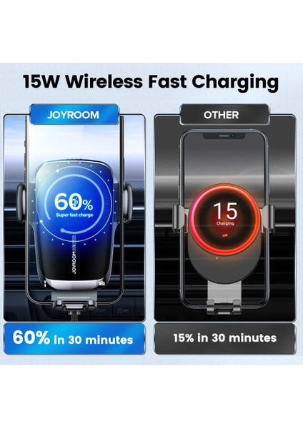 Hava Çıkışı Araç Telefonu Tutucu 15W Qi Kablosuz Şarj Cihazı Otomatik Hizalama Şarj Otomatik Montaj iPhone Samsung Için Akıllı Telefon Tutucu Arabada (Yurt Dışından) indirimleri