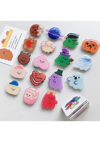 M24 Güzel Parlak Karikatür Hayalet Genişletilebilir Telefon Griptok Tutucu Kavrama Parmak Yüzük Desteği Katlanabilir Soket Telefon Tutucu (Yurt Dışından) fiyatları