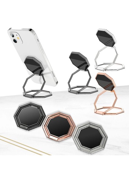 Gül Cep Telefonu Katlanabilir Stand 360 Derece Döndürme Geri Ultra Ince Telefon Zil Tutucu Evrensel Taşınabilir Masa Metal Parmak Kickstand (Yurt Dışından) fiyatları