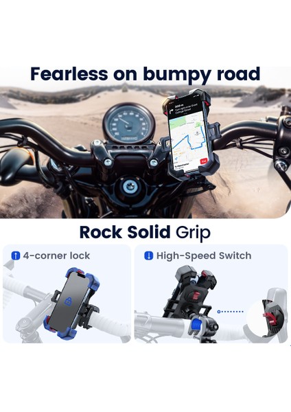 Siyah Joyroom Bisiklet Telefon Tutucu 360° Görünüm Evrensel Bisiklet Telefon Tutucu 4.7-7 Inç Cep Telefonu Standı Darbeye Dayanıklı Braketi Gps Klip (Yurt Dışından) indirimleri