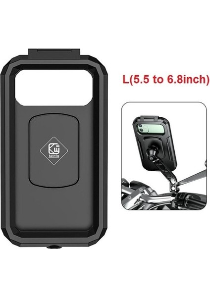 L Ayna Için Bisiklet Telefonu Desteği Su Geçirmez Kılıf Bisiklet Motosiklet Gidon Dikiz Aynası Standı Tutucu 4.7-6.8 "cep Telefonu Montaj Çantası (Yurt Dışından)