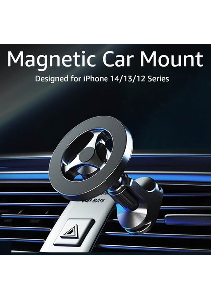 Siyah Manyetik Telefon Tutucu Yüzük Araba Için Magsafe Dağı iPhone 14 13 12 Serisi Metal Kanca Manyetik Araba Hava Firar Telefon Tutucu Dağı (Yurt Dışından) modelleri