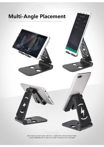 Siyah 4 Renk Dönen Tablet Telefon Tutucu IPhone Huawei Xiaomi Için Plastik Telefon Standı Masası Tablet Katlanır Stand Masaüstü Dropship (Yurt Dışından)