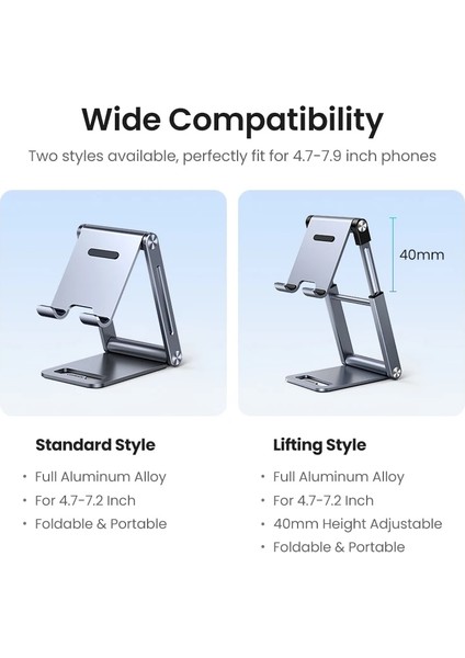 Telefon Standı Ugreen Telefon Tutucu Standı Alüminyum Cep Telefonu Standı Tablet Standı Desteği Cep Telefonu iPhone 13 12 Xiaomi Samsung Huawei (Yurt Dışından) indirimleri