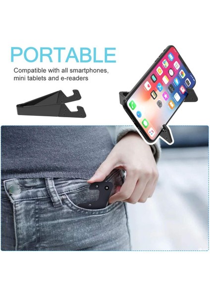 Siyah Fimilef Evrensel Telefon Tutucu IPhone iPad E-Okuyucu Tabletler Için Katlanabilir Cep Telefonu Destek Standı Ayarlanabilir Destek Telefon Tutucu (Yurt Dışından) fiyatları