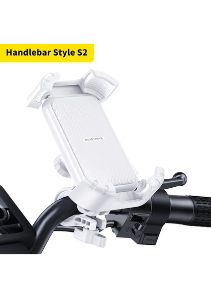S2 Beyaz Smartdevil Bisiklet Telefon Tutucu 360° Görünüm Evrensel Bisiklet Telefon Tutucu 4.7-7.2 Inç Cep Telefonu Standı Darbeye Dayanıklı Braket Klip (Yurt Dışından)