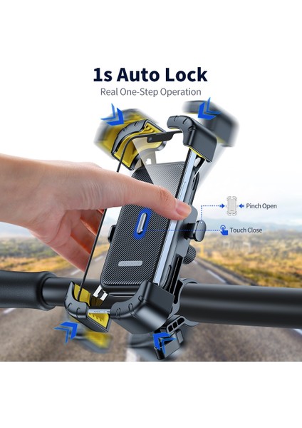 S2 Beyaz Smartdevil Bisiklet Telefon Tutucu 360° Görünüm Evrensel Bisiklet Telefon Tutucu 4.7-7.2 Inç Cep Telefonu Standı Darbeye Dayanıklı Braket Klip (Yurt Dışından) modelleri