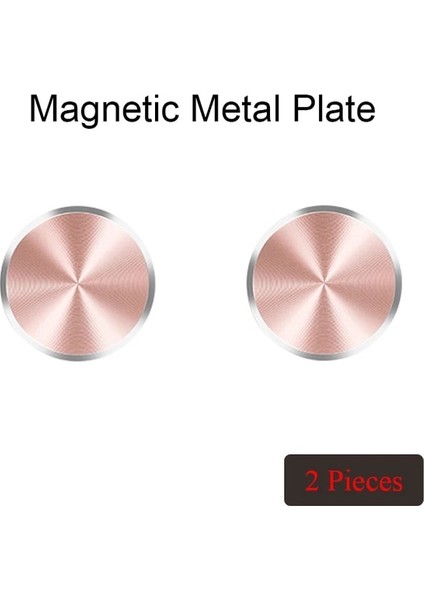 2 Parça Gül Dairesel Evrensel Manyetik Telefon Araç Tutucu Metal Plaka Etiket, Ultra Ince Demir Sac Alçı Güçlü Mıknatıs Standı Filmi (Yurt Dışından)