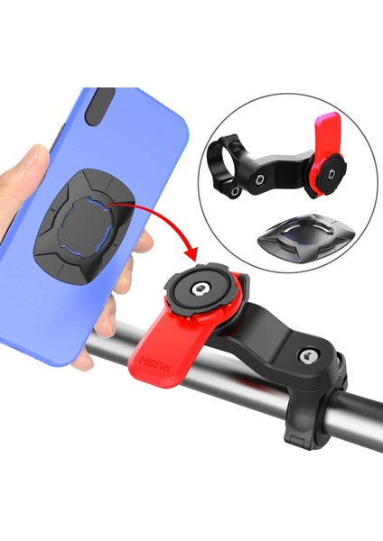 Siyah Evrensel Bisiklet Motosiklet Telefon Tutucu 360° Dönebilen Dağ Bisikleti Gidon Telefon Desteği Mtb Scooter Bisiklet Aksesuarları (Yurt Dışından)