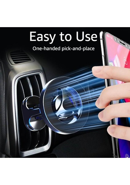 Siyah Manyetik Telefon Montajı Magsafe Manyetik Araç Hava Firar Telefon Tutucu ile Uyumlu iPhone 12 13 14 Pro Max Mini Samsung Xiaomi (Yurt Dışından) fiyatları