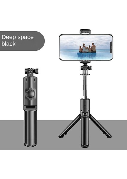 Siyah Işıklı Cep Telefonu Kablosuz Selfie Çubuğu Siyah Mikro Tripod Bluetooth Uyumlu Kontrol Evrensel Evrensel Selfie Telefon Tutucu Standı (Yurt Dışından) indirimleri