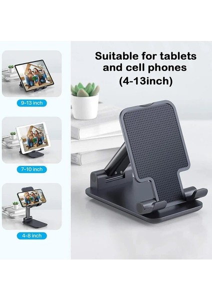 Siyah Katlanabilir Tablet Cep Telefonu Tutucu iPhone Xiaomi Samsung Için Standı Ayarlanabilir Tablet Tutucu Evrensel Masa Cep Telefonu Standı (Yurt Dışından) indirimleri