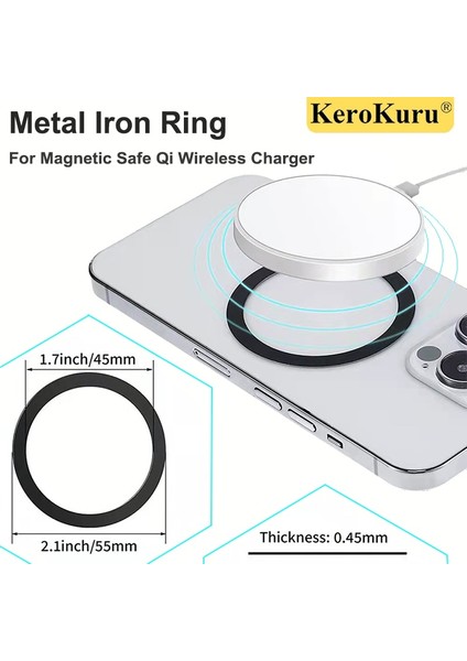 3 Adet Siyah Metal Plaka Etiket Yüzük Magsafe Kablosuz Şarj Için IPHONE11ADD Mag Güvenli Cep Telefonu Manyetik Metal Halka Samsung S22 (Yurt Dışından)