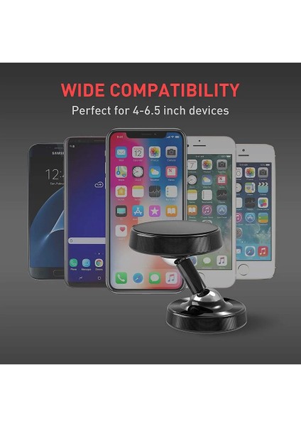 Gümüş Untoom Manyetik Araç Telefonu Tutucu Araba Cep Telefonu Tutucu Standı Evrensel Pano Mıknatıs Tutucu iPhone 11 Pro Max Huawei (Yurt Dışından)