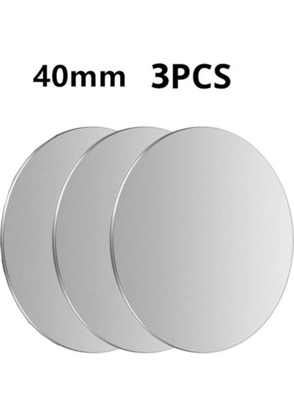 3 Adet Gümüş Yuvarlak Ince Metal Plaka Disk Manyetik Araç Telefonu Tutucu Demir Sac Etiket Disk Mıknatıs Tablet Masa Telefonu Araba Standı Montaj Yuvarlak (Yurt Dışından)
