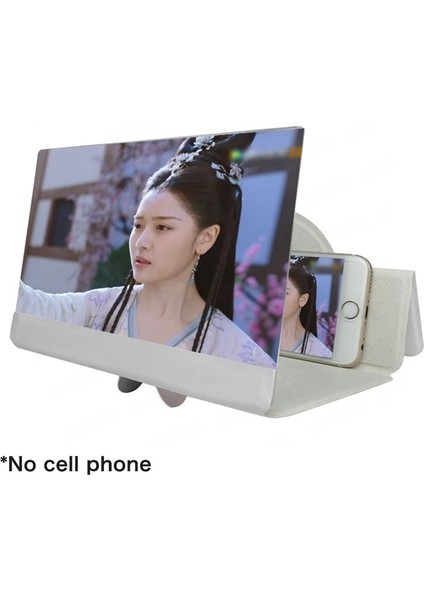 Beyaz 5d Ekran Amplifikatörü Katlanır Deri Cep Telefonu Büyüteç Hd Standı Video Amplifikatör Braketi Büyüt Standı Göz Koruması (Yurt Dışından)