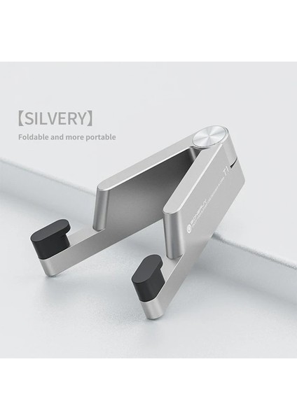 Sılvery Evrensel Alüminyum Taşınabilir Mini Masaüstü Katlanır Masa Montaj Braketi Telefon Mobil Cradle Cep Telefonu iPhone iPad Için Katlanabilir Stand (Yurt Dışından)