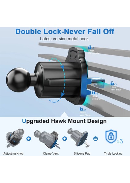 Siyah Untoom Araba Hava Firar Klip 17MM Top Kafa Tabanı Araba Hava Çıkışı Telefon Tutucu Standı Araba Cep Telefonu Gps Braketi Aksesuarları (Yurt Dışından) modelleri