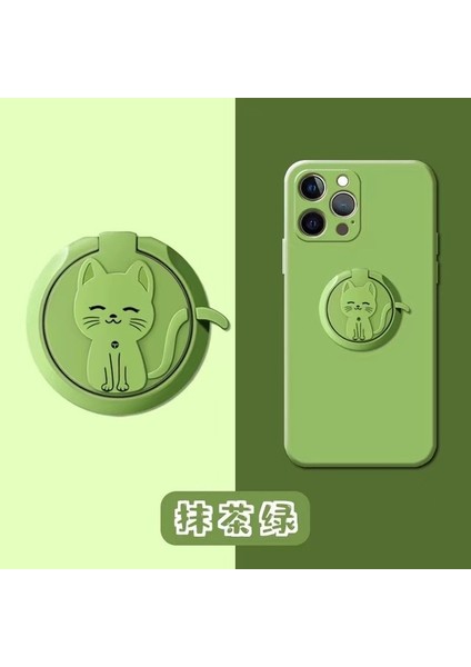 Yeşil Kedi Cep Telefonu Zil Tutucu Telefon 360 Derece Döndürme Evrensel Parmak iphone ve Tabletlerle Uyumlu (Yurt Dışından)