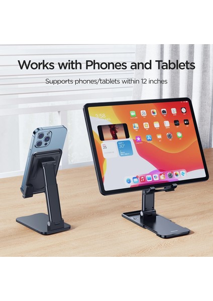Beyaz Joyroom Katlanabilir Tablet Cep Telefonu Masaüstü Tutucu Telefon Standı iPhone iPad Için Ayarlanabilir Masa Uzatın Akıllı Telefon Standı Desteği (Yurt Dışından) fırsatları