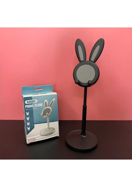 Beyaz Yeni Üstün Yüz Cep Telefonu Braketi Karikatür Tavşan Kafası Cep Tablet Telefon Braketi Ayarlanabilir Canlı Yayın Braketi (Yurt Dışından) indirimleri