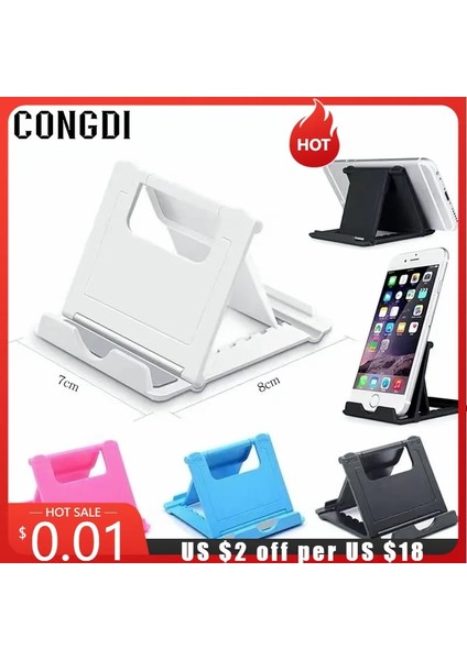 Mini 3 Masa Ayarlanabilir Telefon Tutucu Braketi Masaüstü Standı ipad iPhone Samsung Xiaomi Huawei Katlanır Evrensel Cep Telefonu Standı (Yurt Dışından)