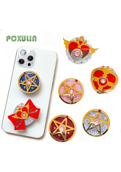 Kanatları Anime Parmak Yüzük Tutucu Yıldız Ay Asası Parantez Cep Telefonu Standı Kavrama Evrensel Telefon Arka Etiket Ped Braketi (Yurt Dışından) fiyatları