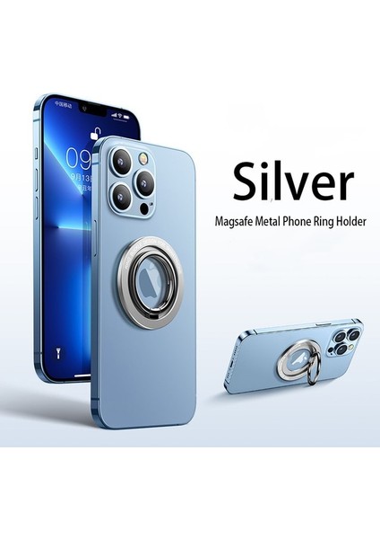 Gri Gümüş-1 iPhone 12 13 14 Serisi ile Uyumlu Manyetik Cep Telefonu Zil Tutucu Magsafe Çıkarılabilir Cep Telefonu Tutma Çubuğu (Yurt Dışından)