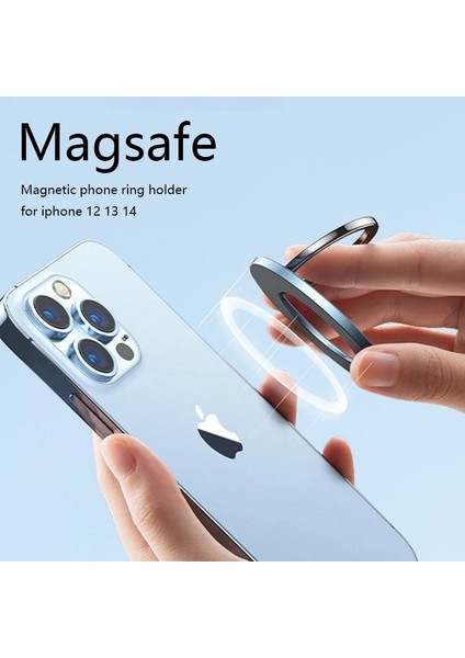 Gri Gümüş-1 iPhone 12 13 14 Serisi ile Uyumlu Manyetik Cep Telefonu Zil Tutucu Magsafe Çıkarılabilir Cep Telefonu Tutma Çubuğu (Yurt Dışından) fiyatları