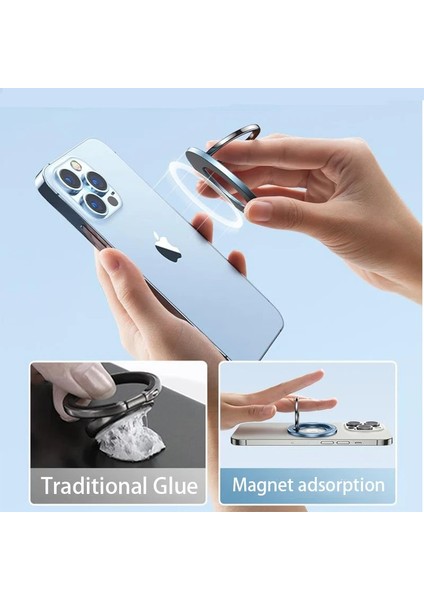 Gri Gümüş-1 iPhone 12 13 14 Serisi ile Uyumlu Manyetik Cep Telefonu Zil Tutucu Magsafe Çıkarılabilir Cep Telefonu Tutma Çubuğu (Yurt Dışından) fırsatları