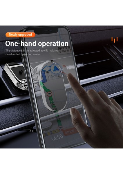 Yeni Güncelleme Siyah Metal Manyetik Araba Cep Telefonu Tutucu Katlanır Mıknatıslı Cep Telefonu Arabada Standı Gps Desteği iPhone Xiaomi 360° Dönebilen Montaj (Yurt Dışından) fiyatları