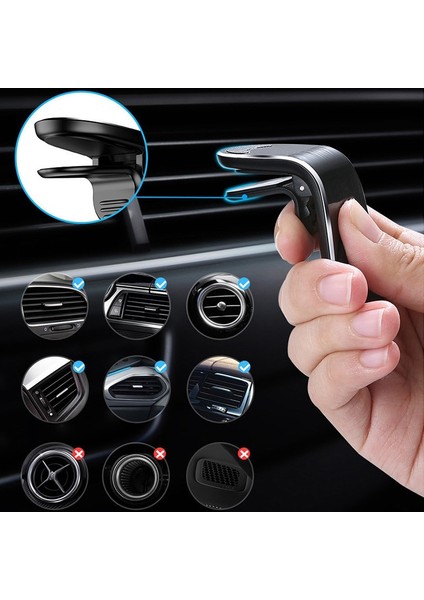 Paket 2 Manyetik L-Tipi Telefon Tutucu Araba Akıllı Telefon Standı Klip Için Montaj Araba Manyetik Telefon Tutucu Tüm Model Cep Telefonuna Uygun (Yurt Dışından) modelleri