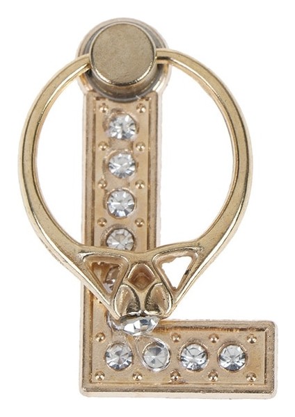 L 1 Adet 360 Derece Rhinestone Metal Mektup A-Z Parmak Yüzük Akıllı Telefon Standı Tutucu Cep Telefonu Tutucu Tüm Telefon Için (Yurt Dışından)