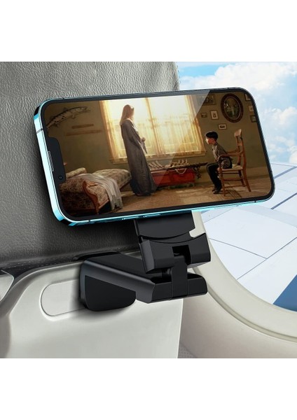 Siyah Bir Uçak Telefon Tutucu Klip Taşınabilir Seyahat Standı Masası Katlanabilir Dönen Selfie Tutma Tren Koltuğu Cep Telefonu Braketi Desteği (Yurt Dışından) indirimleri