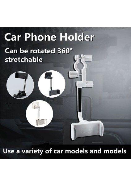 Snap Beyaz 2 Adet Cep Telefonu Braketi Araç Navigasyon Araba Dönebilen Ayar Dikiz Aynası Cep Telefonu Braketi Araba Arka Koltuk Kafalık Braketi (Yurt Dışından) fiyatları