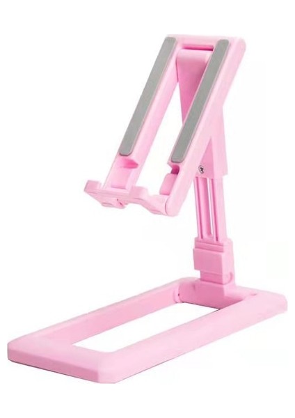 Pembe Katlanabilir Tablet Telefon Tutucu Masaüstü Cep Telefonu Standı Ayarlanabilir Masa Braketi iPad iPhone Samsung Için Akıllı Telefon Standı (Yurt Dışından)