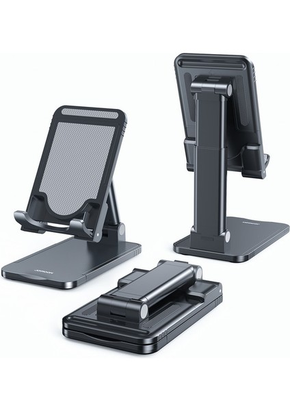 Siyah Joyroom Katlanabilir Tablet Cep Telefonu Masaüstü Tutucu Telefon Standı iPhone iPad Için Ayarlanabilir Masa Uzatın Akıllı Telefon Standı Desteği (Yurt Dışından)