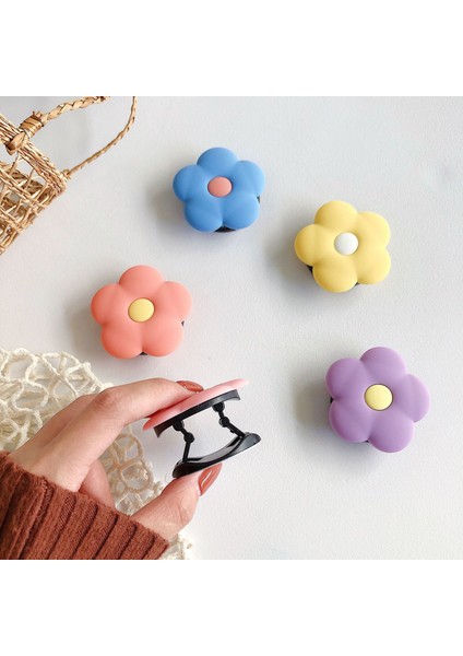 Çiçek Mor Sevimli 3D Karikatür Çiçek Kedi Paw Cep Telefonu Standı iPhone Samsung Huawei Xiaomi Için Streç Braketi Parmak Yüzük Tutucu (Yurt Dışından) indirimleri