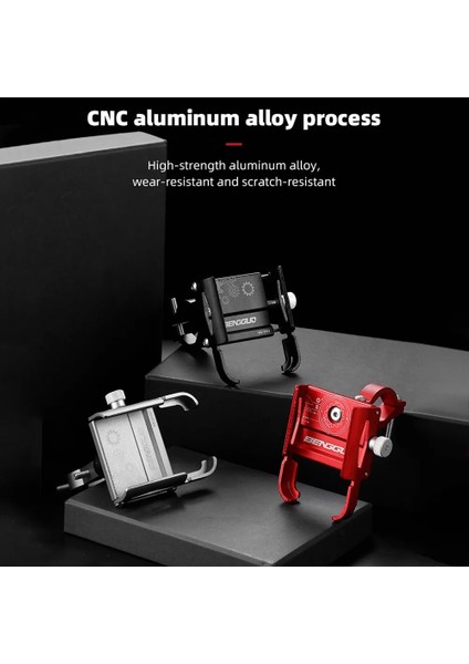 Kırmızı C Bisiklet Telefon Tutucu 360° Dönme Alüminyum Alaşımlı Mtb Bisiklet Telefonu Gps Braketi Scooter Motosiklet Gidon Dağı Cep Telefonu Standı (Yurt Dışından) fırsatları