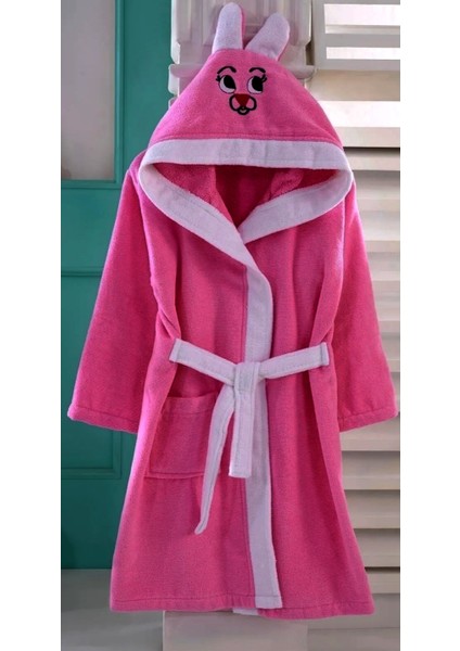 Kapşonlu Çocuk Bornozu tavşan nakışlı fırsatları