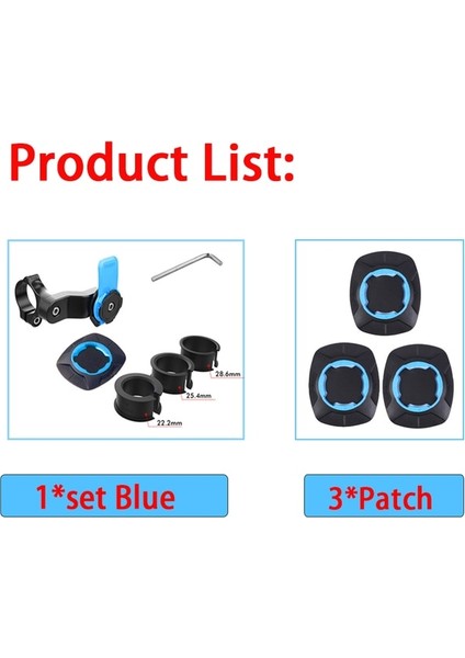 1blue Set 3bluepatch Darbeye Dayanıklı Motosiklet Bisiklet Telefon Tutucu Standı Ayarlanabilir Destek Navigasyon Telefon Braketi Mtb Bisiklet Gidon Montaj Braketi (Yurt Dışından)