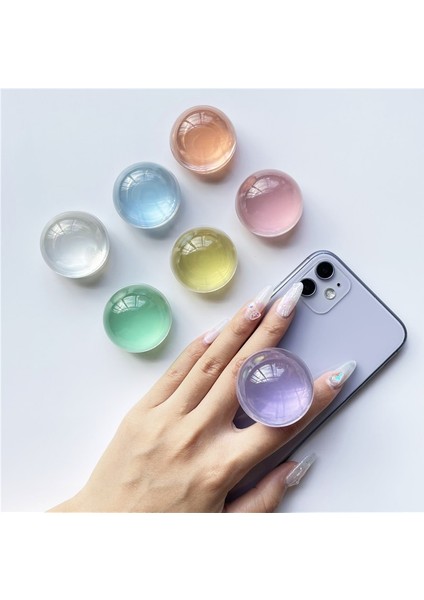 Stil 3 Lüks Parlak Renk Stereo Şeffaf Top Genişletilebilir Telefon Tutucu Kavrama Parmak Yüzük Desteği iPhone Için Katlanabilir Kavrama Tutucu (Yurt Dışından) fiyatları