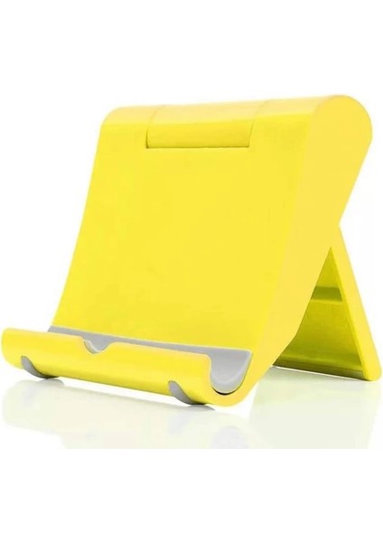 A-Sarı Masa Telefonu Tutucu Katlanabilir Seyahat Tutucu Ayarlanabilir Derece Iphone 13 Samsung Xiaomi Huawei Cep Tablet Telefon Tutucu Standı (Yurt Dışından)