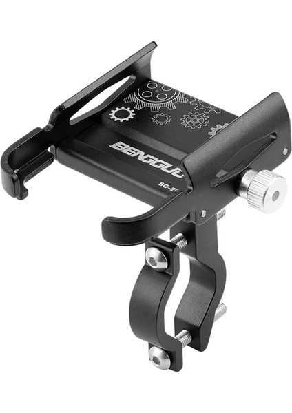 Siyah Bir Bisiklet Telefon Tutucu 360° Dönme Alüminyum Alaşımlı Mtb Bisiklet Telefonu Gps Braketi Scooter Motosiklet Gidon Dağı Cep Telefonu Standı (Yurt Dışından)